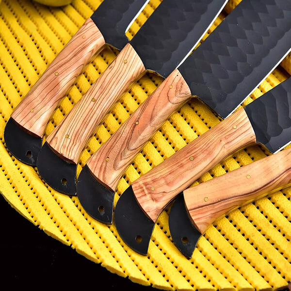 5-Piece Hand-Forged High-Carbon Steel Chef's Knife Set – Premium Wood Handles