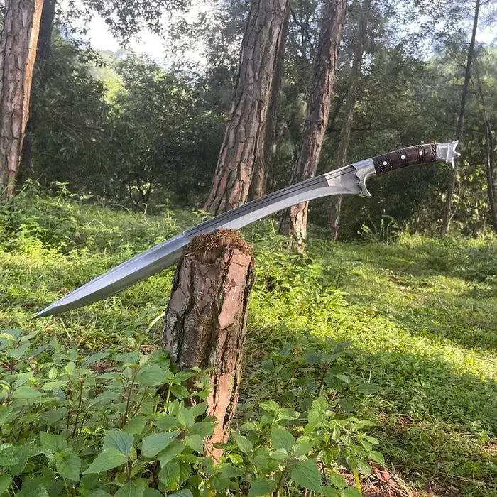 Long Slim Kukri Machete | Carbon Steel Survival Knife 24.5 Inch Blade